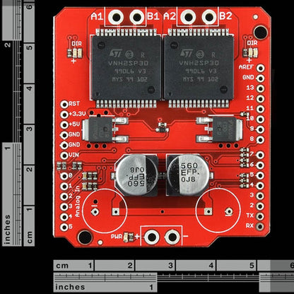 Dual Monster Moto Shield VNH3ASP30 - DC Motor Driver, 2x14A (Peak 30A)