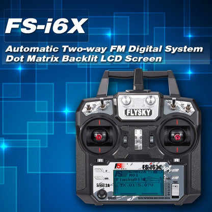 Flysky FS-i6X 2.4GHz 6CH AFHDS 2A RC Transmitter with FS-iA10B 2.4GHz 10CH Receiver"