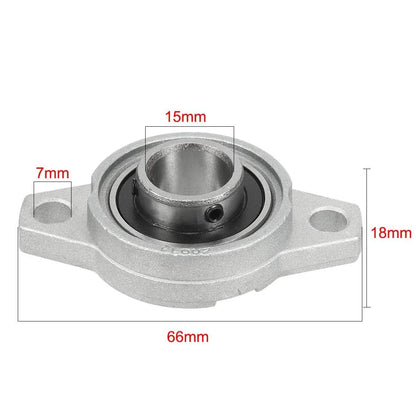 Zinc Alloy Pillow Block Flange Bearing - 15mm Inner Diameter (Model KFL002)