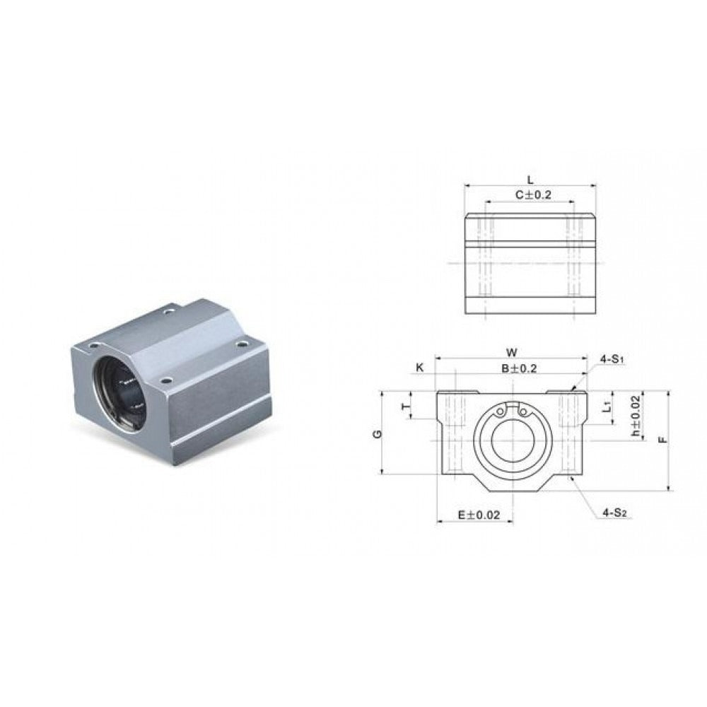 SC8UU 8mm Linear Motion Ball Bearing Slide Block