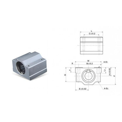 SC8UU 8mm Linear Motion Ball Bearing Slide Block