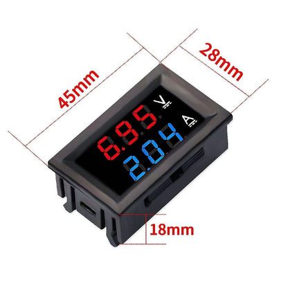 0.28 inch LED Digital Ammeter-Voltmeter with Shunt, DC 100V 100A