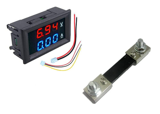 0.28 inch LED Digital Ammeter-Voltmeter with Shunt, DC 100V 100A