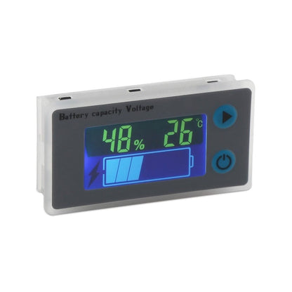 Universal LCD Car Battery Level Capacity Indicator (10-100V) with Temperature Monitor and Buzzer Alarm