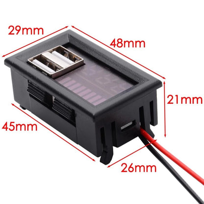 Universal Dual USB Digital Voltmeter and Battery Indicator Display Module (12V)