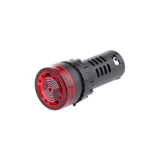 AD16-22SM 22mm Red LED Signal Indicator with Built-in Buzzer - AC/DC24V