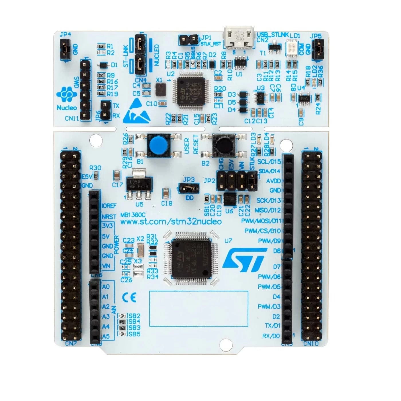 NUCLEO-G071RB: STM32 Nucleo-64 Development Board with STM32G071RB, Arduino/ST Morpho Connectivity