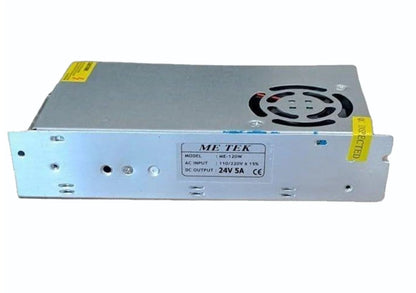 24V 5A SMPS: 120W DC Industrial Metal Power Supply with Cooling Fan