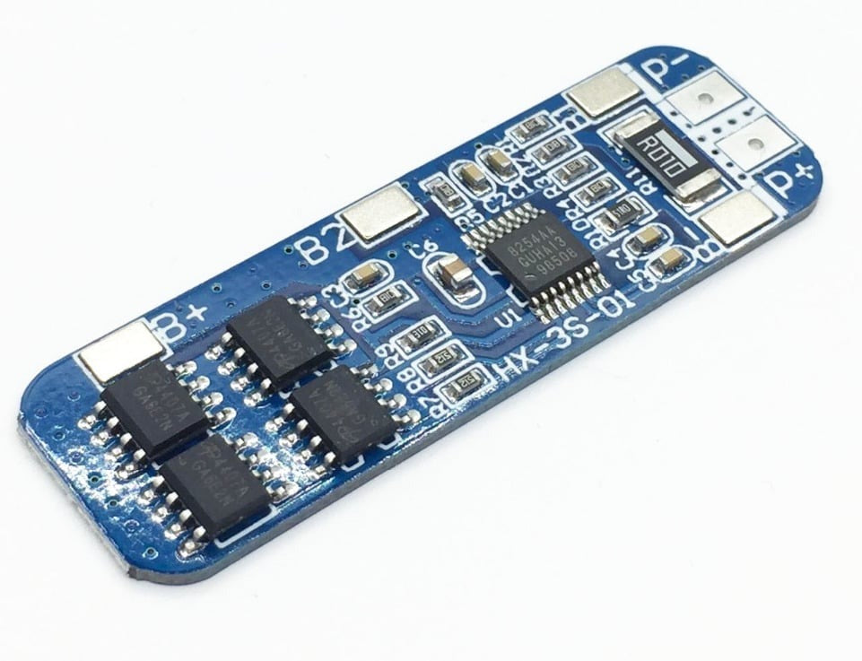 3S 11.1V 10A Lithium Battery Overcharge and Over-current Protection Board: 18650