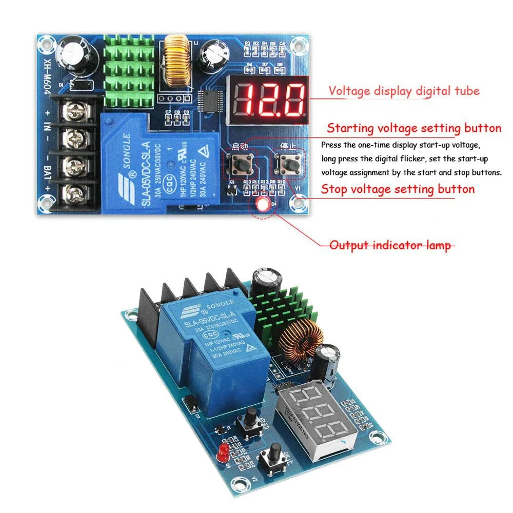 XH-M604 6V-60V Battery Charging Control Board: Intelligent Charger Power Control Panel, Automatic Charging Power