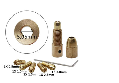 0.5-3mm Small Electric Drill Chuck Set for 775 DC Motor (5.05mm Hole)