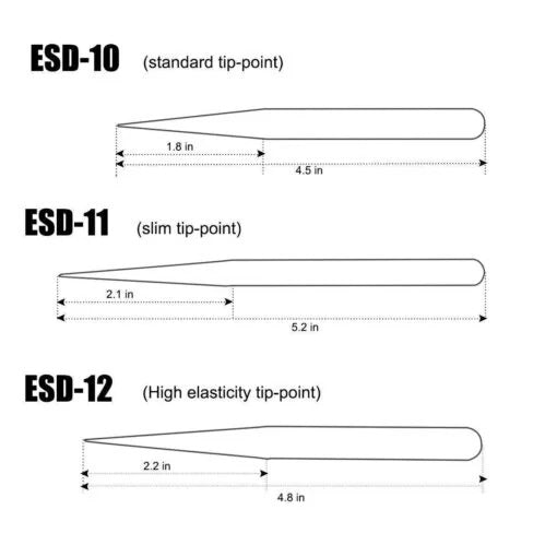 6-Piece Set of Anti-Static Tweezers – ESD 10 to ESD 15