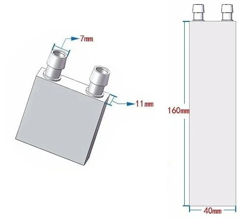 Water Cooling Plate: 40x160mm